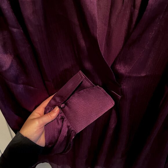 NWOT Banana Republic Factory Crinkle Volume-Sleeve Blouse - Picture 5 of 6